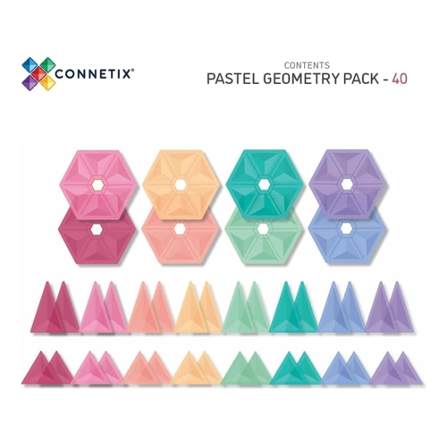 Bild von Connetix Pastell Geometry Pack 40-tlg – Kreatives Spielvergnügen für Kinder