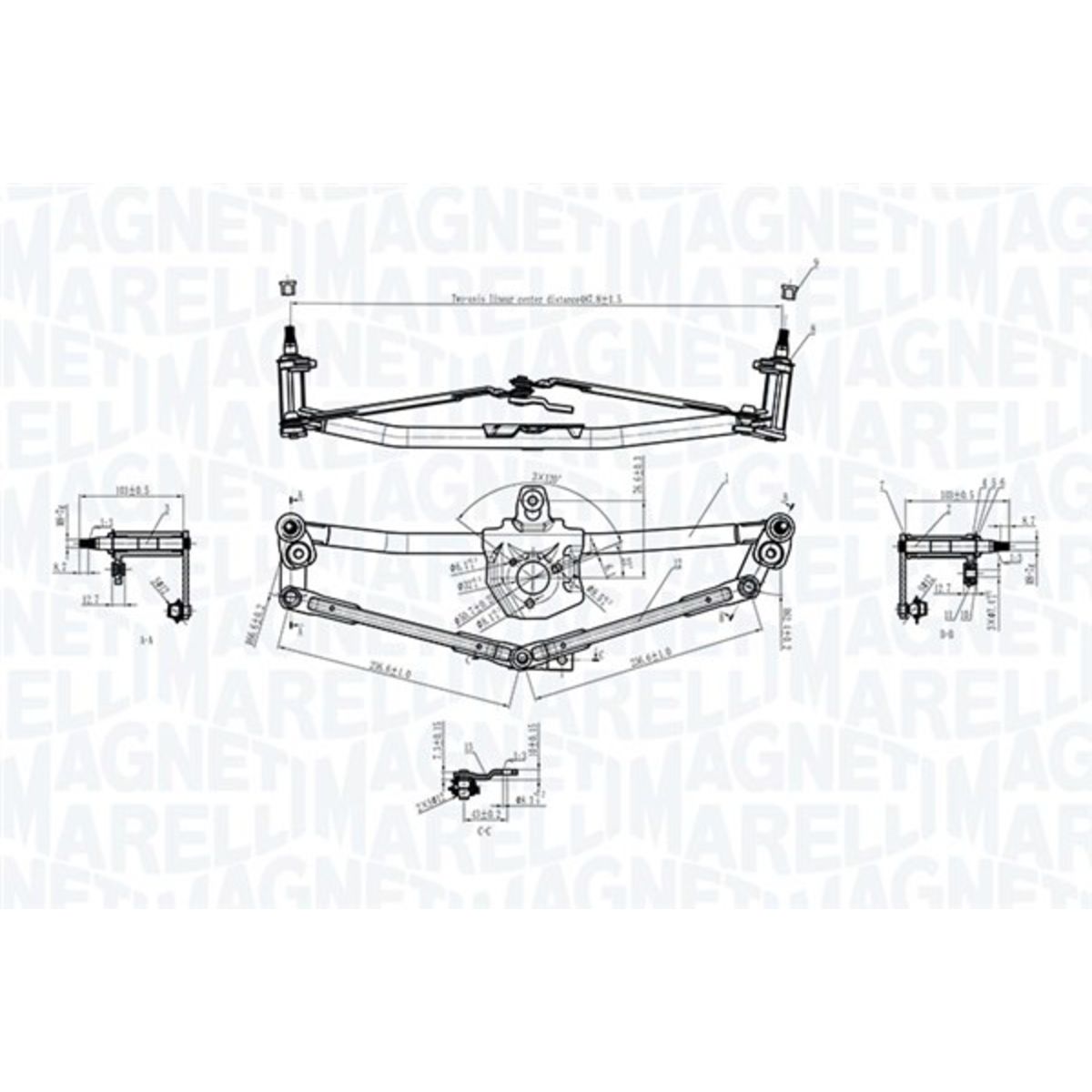 Bild von MAGNETI MARELLI Scheibenwischergestänge 085570190010 vorne für Linkslenker VOLKSWAGEN: Golf 4 Schrägheck, Bora Limousine, Bora Variant