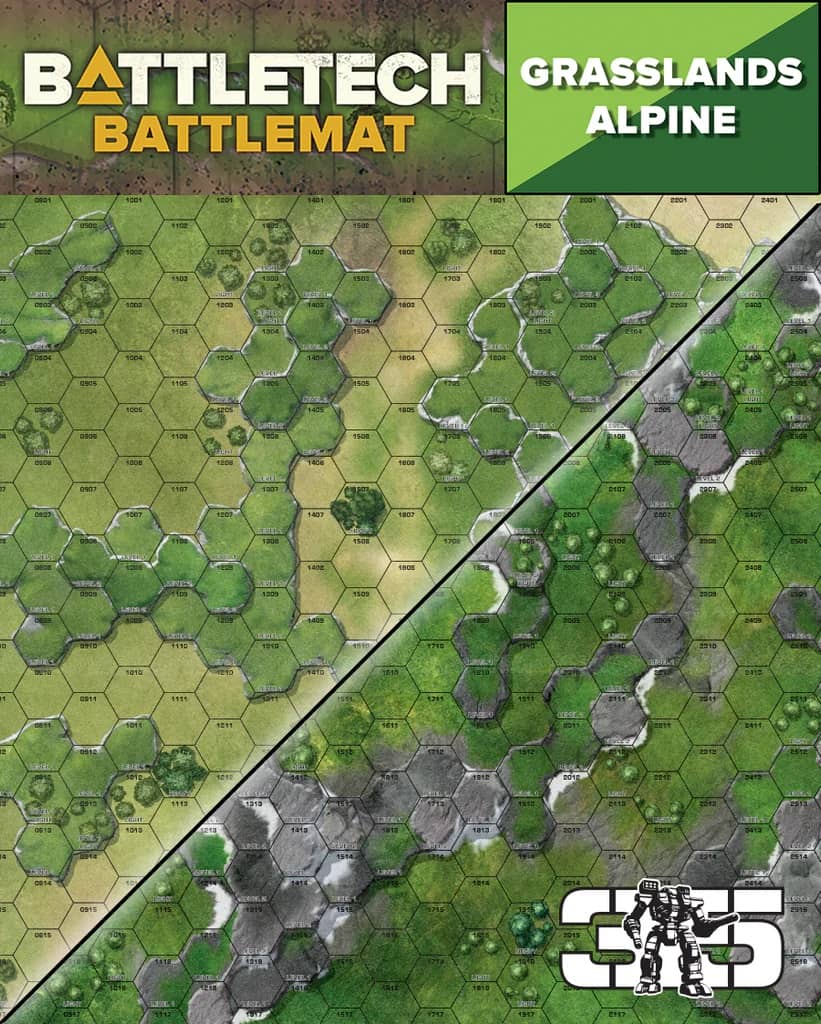 Bild von BattleTech Battlemat Alpine and Grasslands C Hex Mat Spielmatte Catalyst GameLab