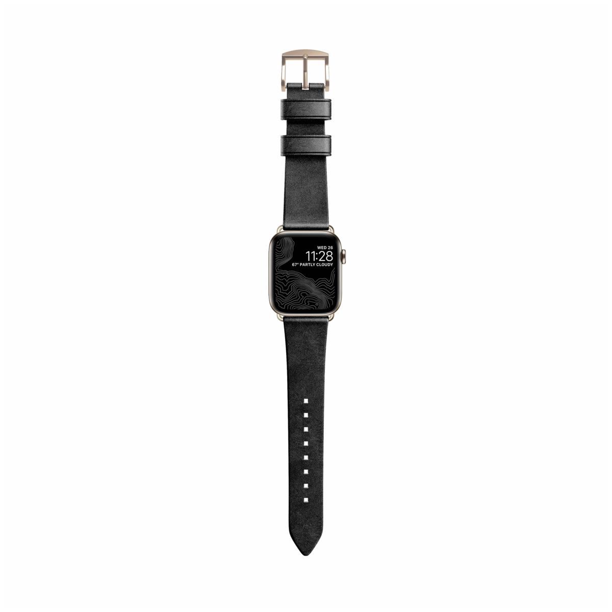 Bild von Nomad Modern Connector Strap (40 mm, Leder, Apple Watch Series 4, Apple Watch Series 5, Apple Watch Series 6, Apple Watch SE), Uhrenarmband, Schwarz