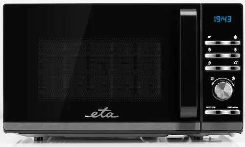 Bild von eta Mikrowelle "Galeto ETA121090010", Mikrowelle, 1200 W, schwarz mit 3 Auftaufunktionen und 700 Watt