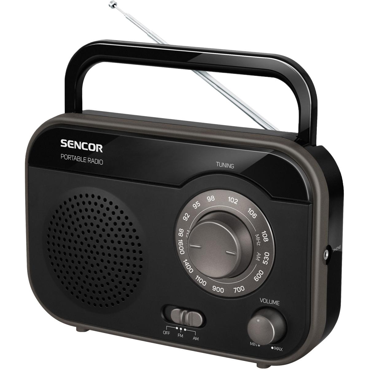 Bild von Sencor SRD 210 B Radio Tragbar Analog (FM, AM), Radio, Schwarz