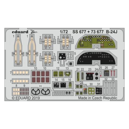 Bild von Eduard Photetch (Zoom) 1:72 - B-24J Liberator - Modell-Detail-Set