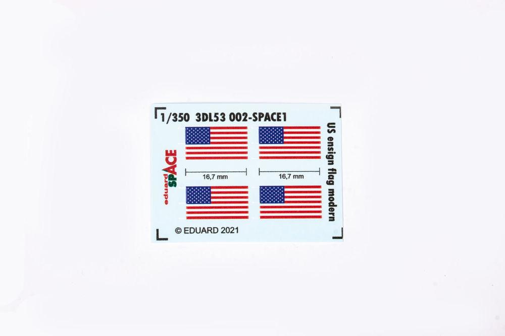Bild von Eduard ED3DL53002 Space 3D Decals 1:350-US Ensign Flag Modern Scale Modell Detailing Set, versch