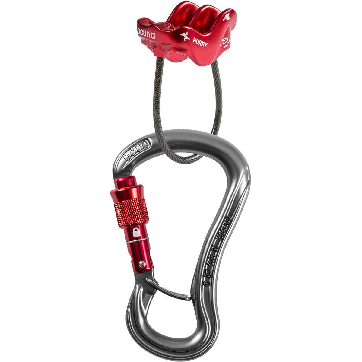 Bild von Ocun - Belay Set Condor/Hurry - Sicherungsgerät grau/rot