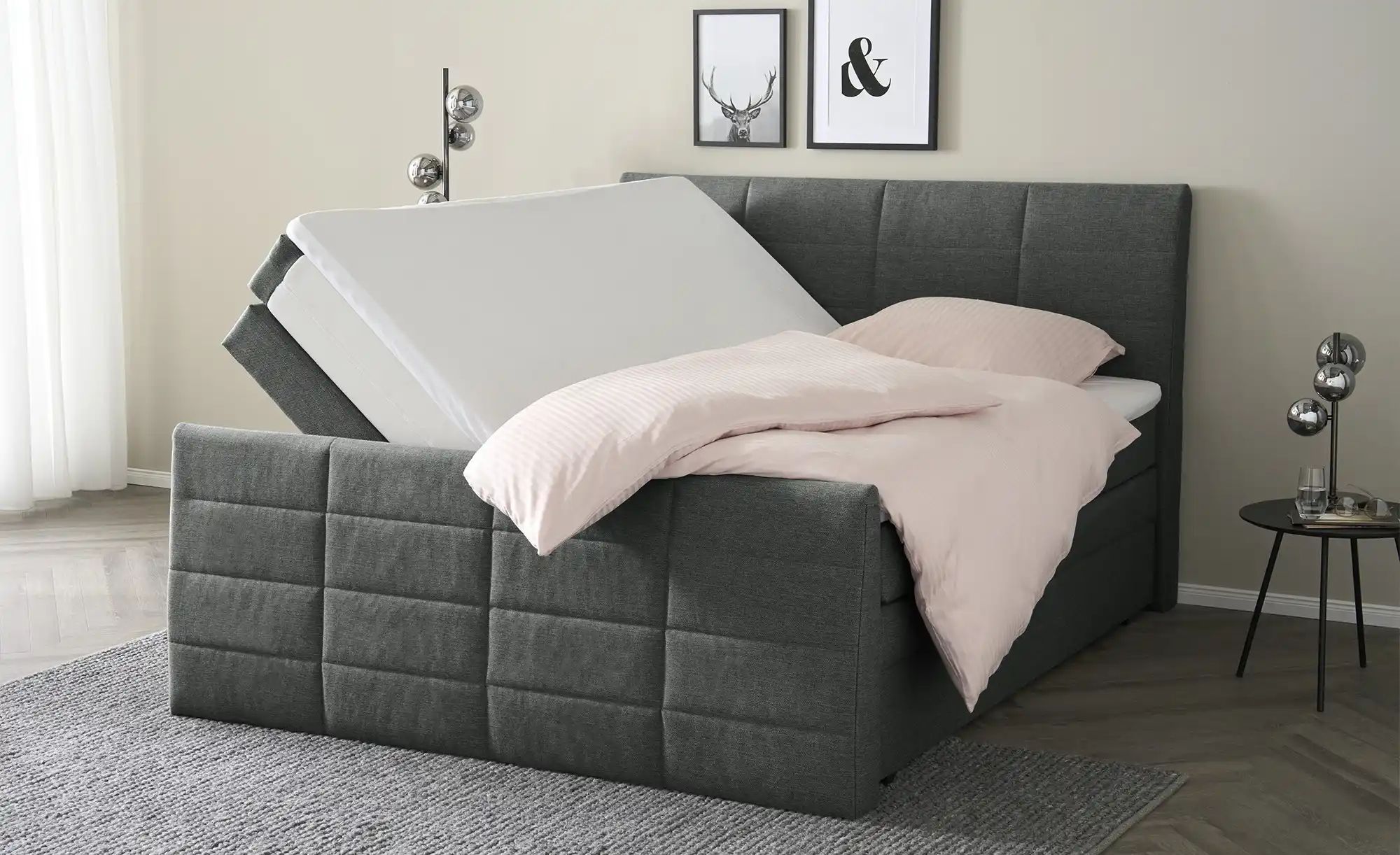 Bild von Boxspringbett mit Bettkasten Baron ¦ schwarz ¦ Maße (cm): B: 188 H: 124 Betten > Boxspringbetten > Boxspringbetten 180x200 - Höffner