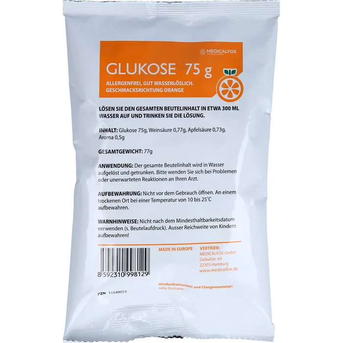 Bild von GLUKOSE 75 g Orange Plv.z.Her.e.Lsg.z.Einnehmen 75 g