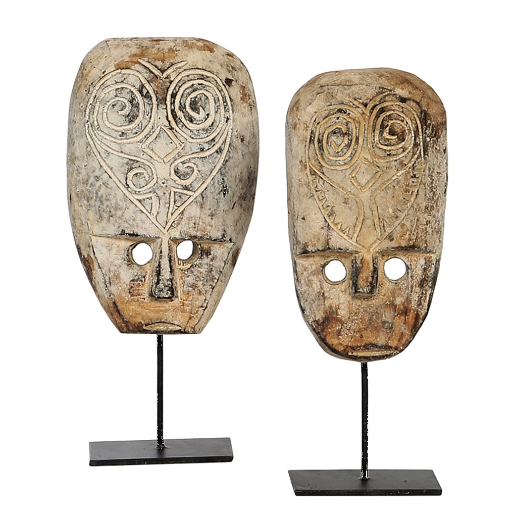 Bild von Maske Stein auf Ständer Papua H 30 cm