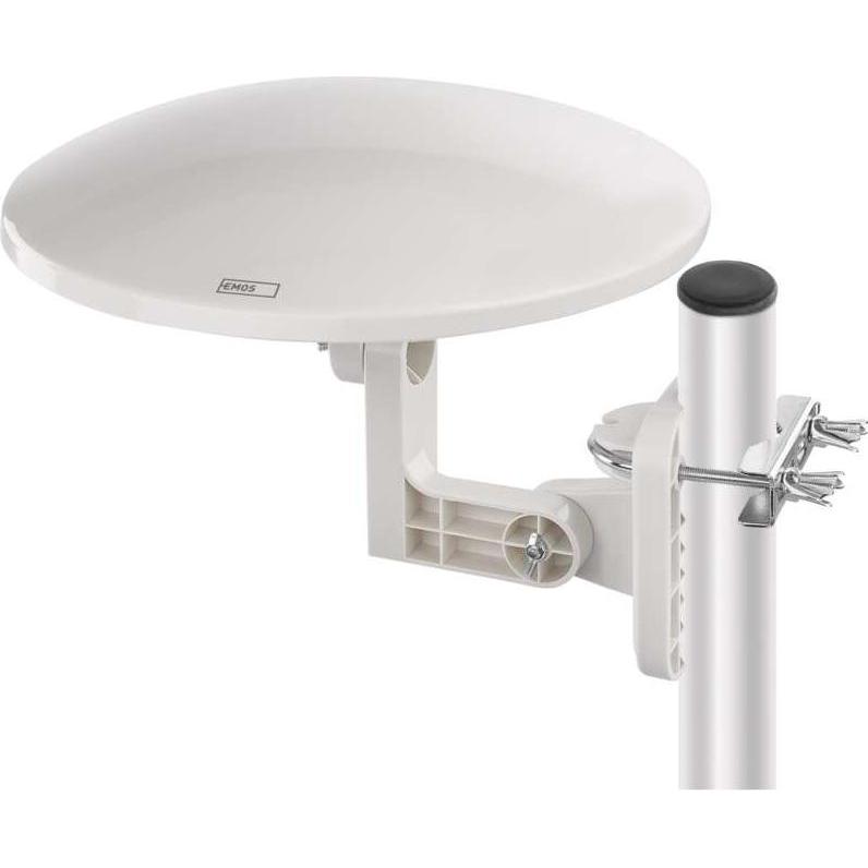 Bild von Emos Universale Antenne VILLAGE MOON–V900, DVB-T2, FM, DAB, LTE/4G/5G Filter (DVB-T / -T2, DAB/ DAB+), SAT Spiegel + SAT Antennen, Grau
