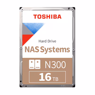 Bild von Toshiba N300 HDWG31GUZSVA 16TB 512MB 7.200rpm 3,5 Zoll SATA 6 Gbit/s Bulk