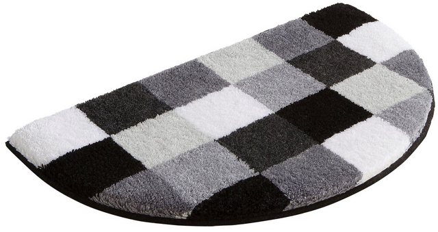 Bild von Grund Badematte Mosaik, Höhe 20 mm, rutschhemmend beschichtet, fußbodenheizungsgeeignet, Kunstfaser, halbrund, angenehm weich, auch als 3 teiliges Set erhältlich, Made in Europe