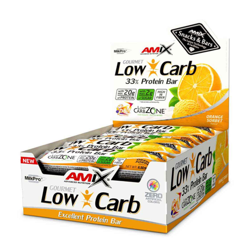 Bild von Amix Low Carb 33% Proteinriegelbox Orangensorbet