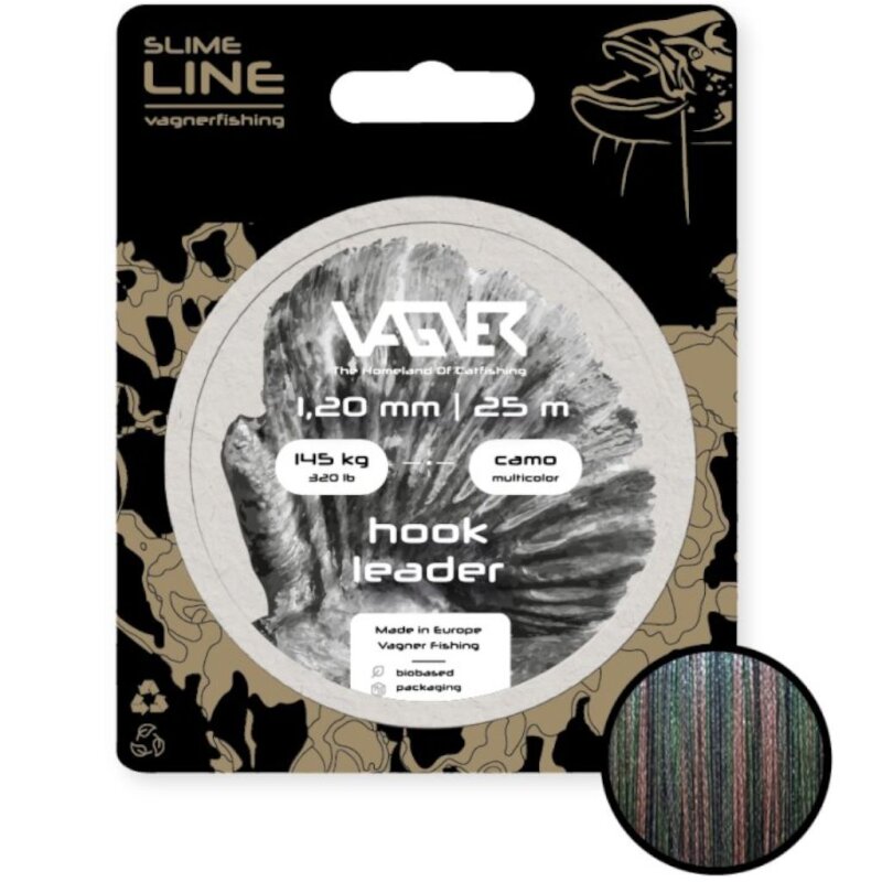 Bild von VAGNER Hook Leader 1,2mm 145kg 25m Camo Multicolor (0,48 € pro 1 m)