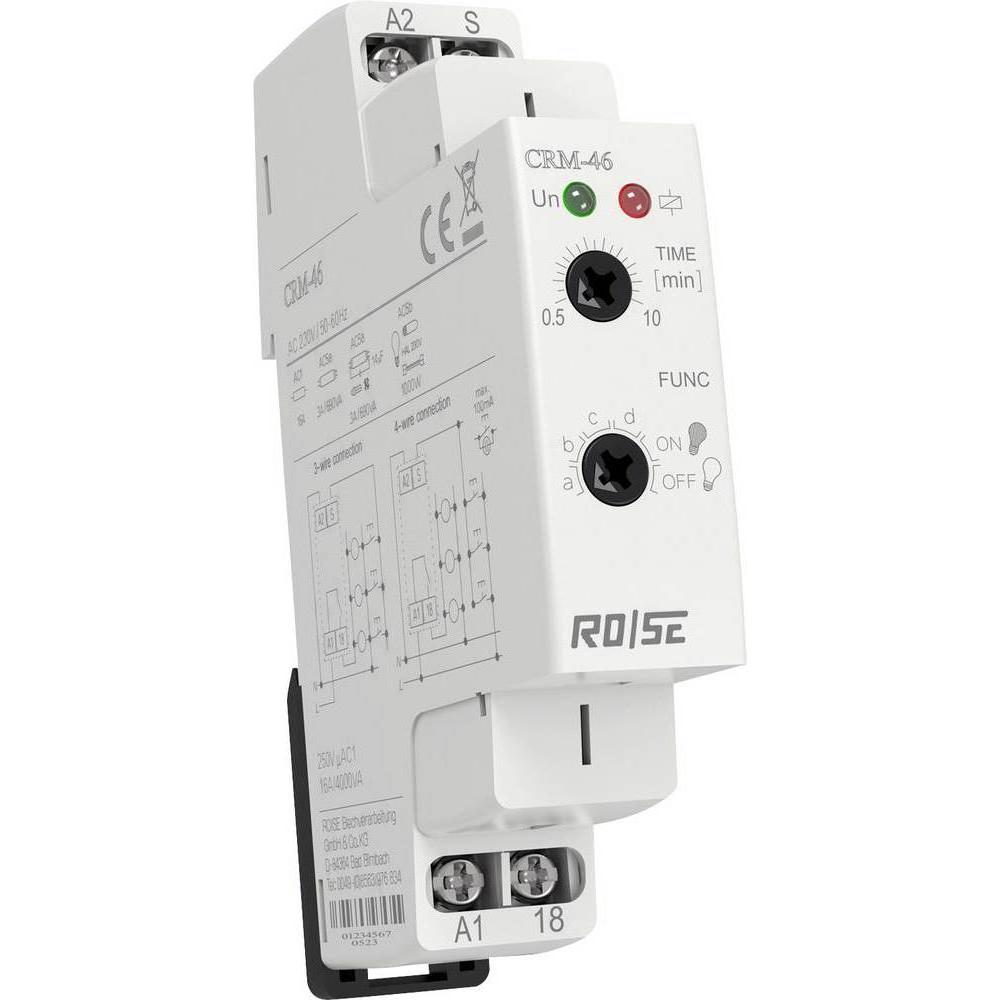 Bild von Rose LM CRM-46 CRM-46 Treppenhaus-Lichtautomat 230 V/AC 1 St. Zeitbereich: 30 s - 10 min 1 Wechsler