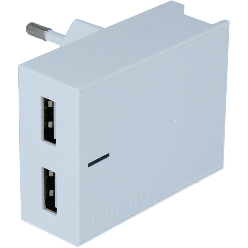 Bild von Swissten Travel Charger Smart IC (15 W), USB Ladegerät, Weiss
