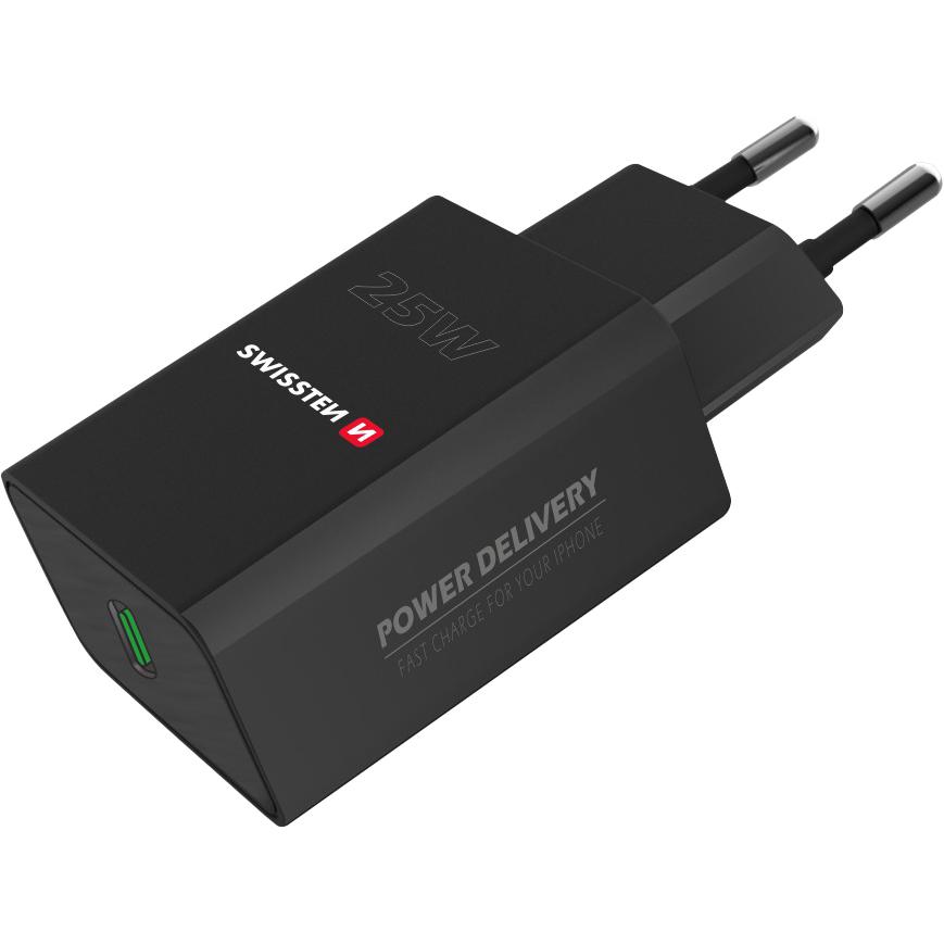 Bild von Swissten Travel Charger USB-C (25 W), USB Ladegerät, Schwarz