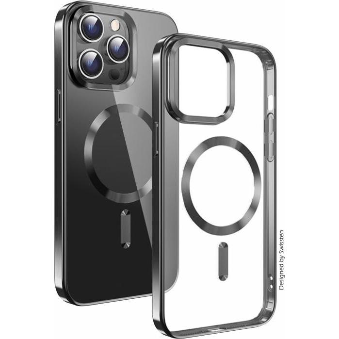 Bild von Swissten Clear Jelly Magstick Metallic for iPhone 13 Black (Apple iPhone 13), Smartphone Hülle, Schwarz