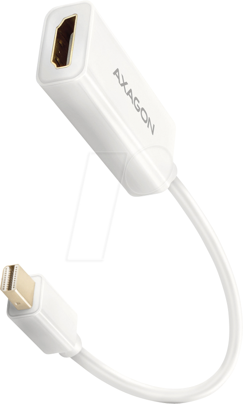 Bild von Axagon RVDM-HI14NW Mini-DisplayPort zu HDMI Adapter, 4K/30 Hz, 15 cm lang (Mini DP, 15 cm), Data + Video Adapter, Weiss
