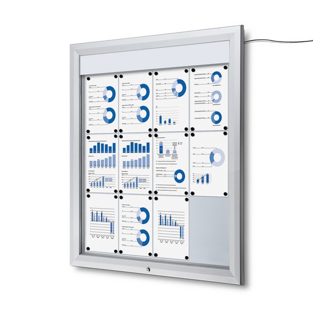 Bild von Showdown Displays Hängevitrine Showdown Displays Schaukasten Premium für Außen - 12x DIN A4 - LED (1-St)