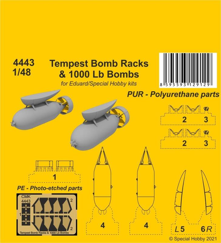Bild von CMK Tempest Bomb Racks & 1000 Lb Bombs