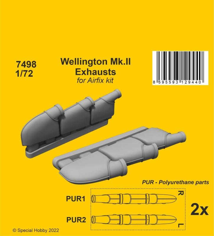 Bild von CMK Wellington Mk.II Exhausts 1/72 / for Airfix kit