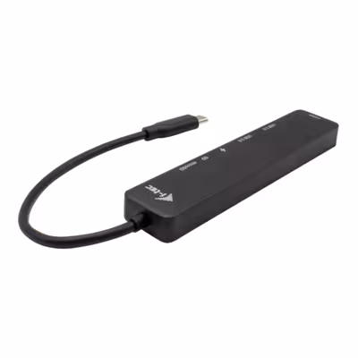 Bild von i-tec USB-C Travel Easy Dock 4K HDMI + Power Delivery 60 W - Verkabelt - USB 3.2 Gen 1 (3.1 Gen 1) Type-C - 60 W - Schwarz - MicroSD (TransFlash) - SD - Android - Chrom (C31TRAVELEASYDOCKPD)