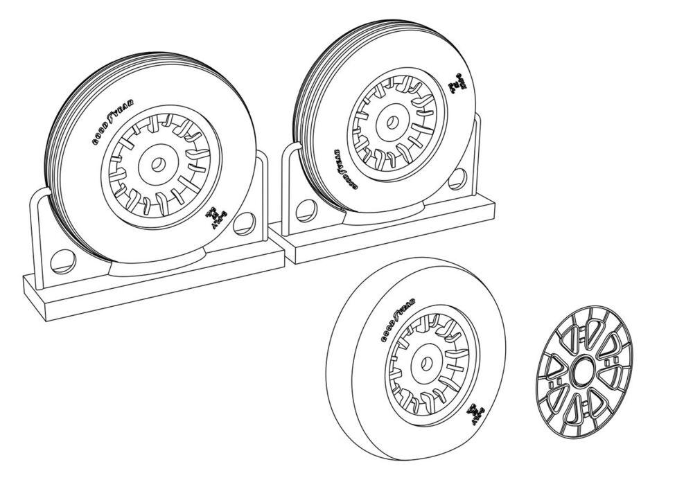 Bild von F4U Corsair Ribbed Thread Wheels set