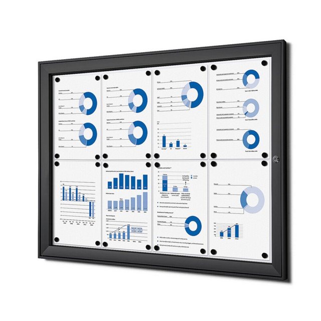 Bild von Showdown Displays Hängevitrine für Innen und Außen SCS - 8x DIN A4 - Aluminium - Schwarz (1-St)