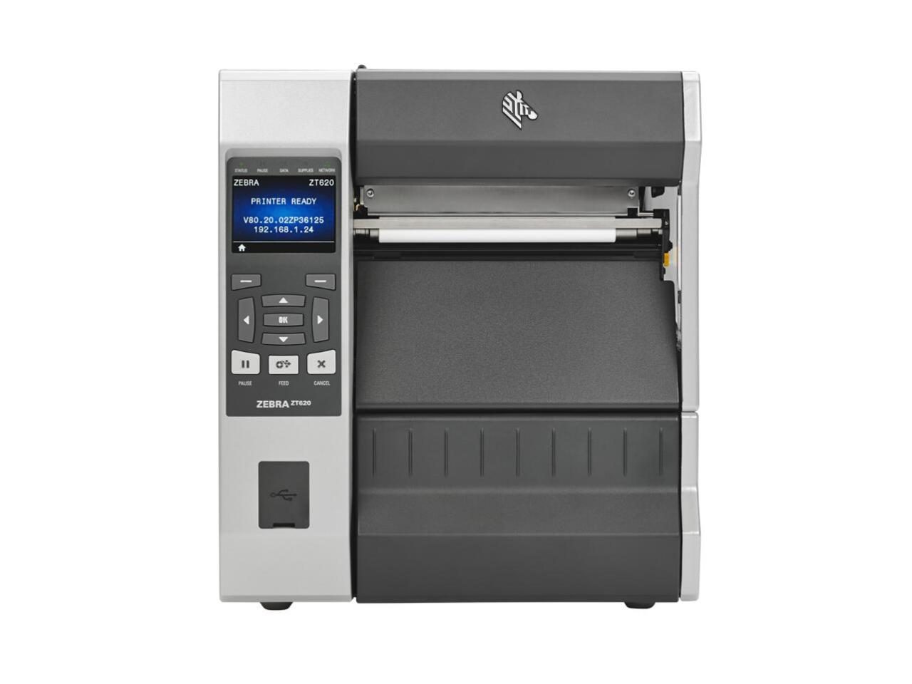 Bild von Zebra ZT600 Series ZT620 - Industrial Series - Etikettendrucker - TD/TT - Rolle (17,1 cm) - 203 dpi - bis zu 305 mm/Sek. - USB, seriell, Gigabit LAN, USB-Host, NFC, Bluetooth 4.0 - Abrisskante (ZT62062-T2E0100Z)