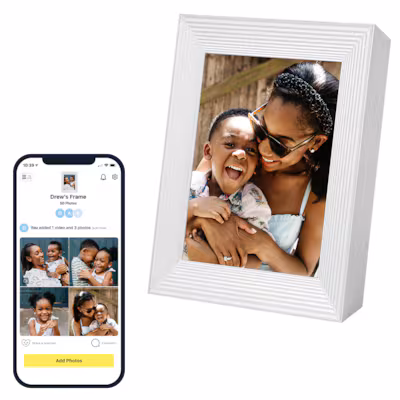 Bild von Aura Frames Mason Digitaler Bilderrahmen 22.9cm 9 Zoll 1600 x 1200 Pixel Weiß, Quarz