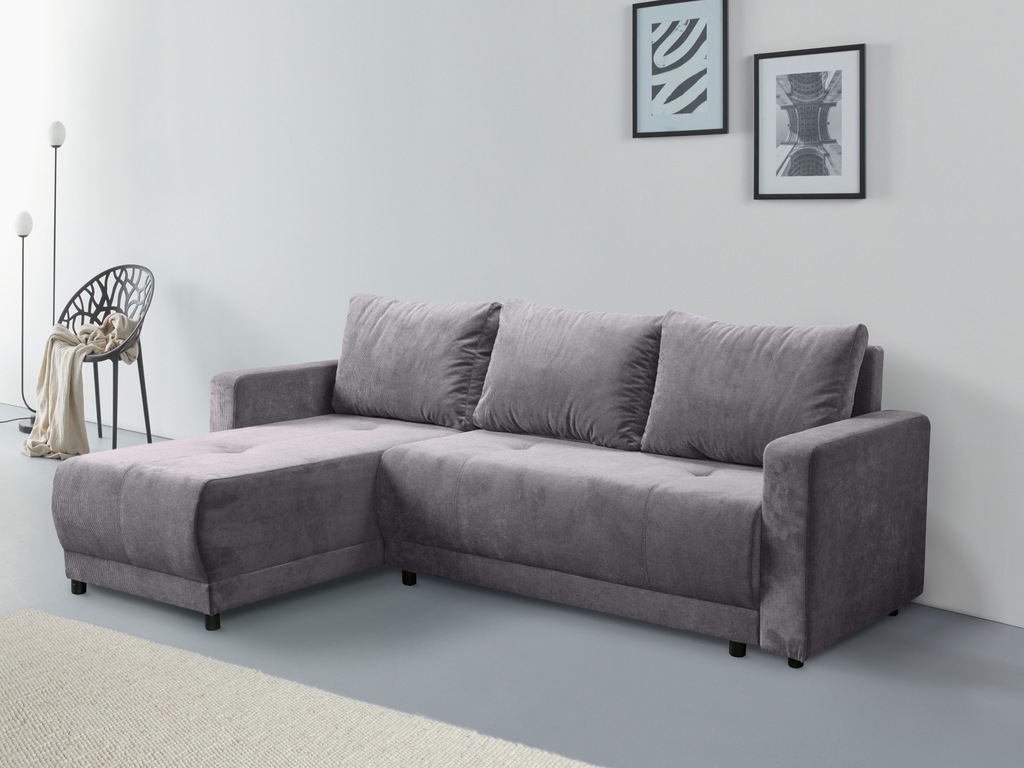 Bild von INOSIGN Ecksofa "Navarra, Schlafsofa, 230cm, m. Bettfunktion (115/200cm) und Bettkasten", Recamiere beidseitig montierbar, in Cord