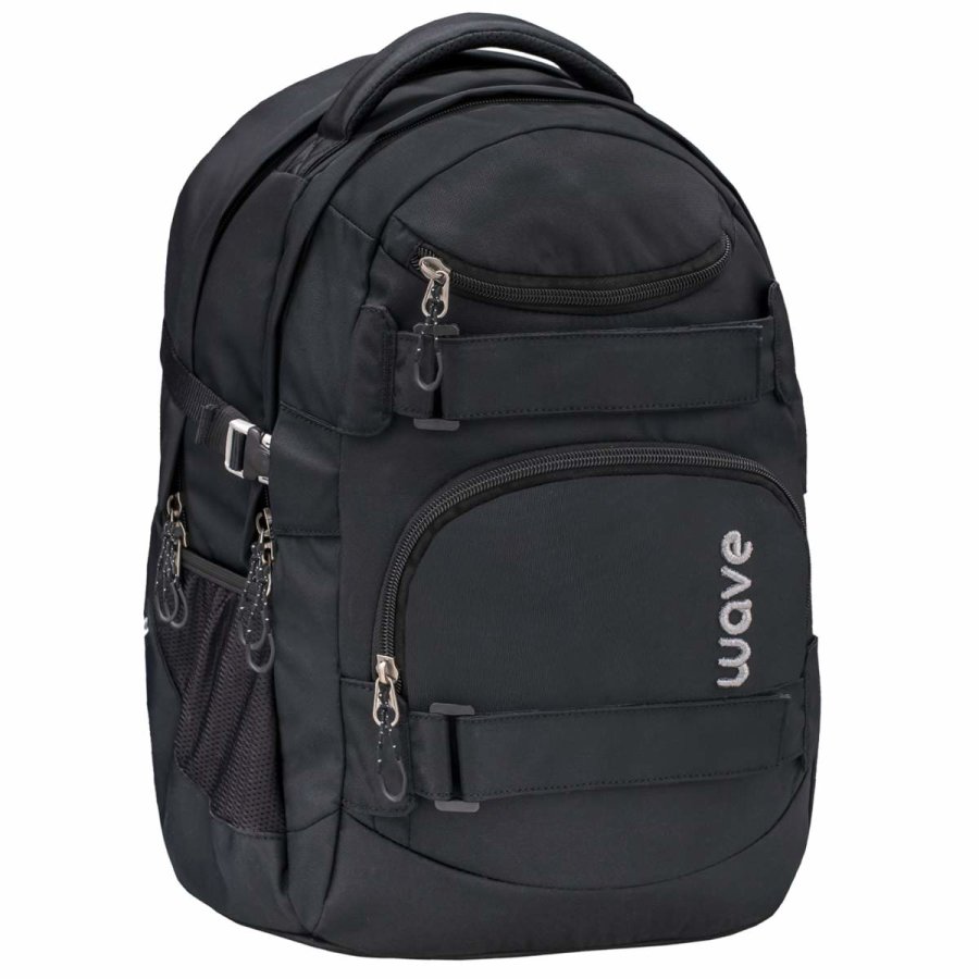 Bild von Wave Infinity Schwarz Schulrucksack mit Laptopfach Tabletfach/Brustgurt Hüftgurt / 43 x 31 x 22 cm / 30 Liter/Unisex, Jungen, Mädchen/Rucksack Daypack (338-72/A Black)