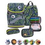 Bild von Premium Schulranzen Set mit Federmappe (gefüllt mit STAEDTLER), Schlampermäppchen und Turnbeutel Belmil Smarty Plus 5-teilig Iguana inkl. 6 Patches