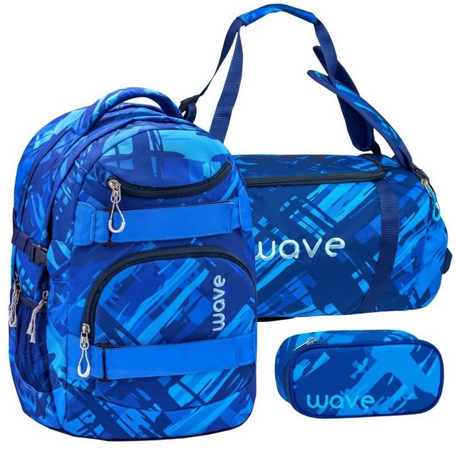 Bild von Wave Schulrucksack "Infinity" 2025 für Mädchen Jungen Teenager, Schultasche, ab 5. Klasse, weiterführende Schule, 3tlg. Set