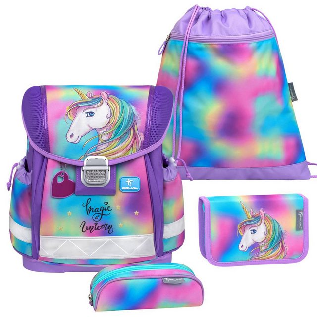 Bild von Belmil Schulranzen "Classy" 2025 Set 1. Klasse neue Designs, Einhorn mit Regenbogenmähne, 4tlg. Set 1. Klasse, für Mädchen