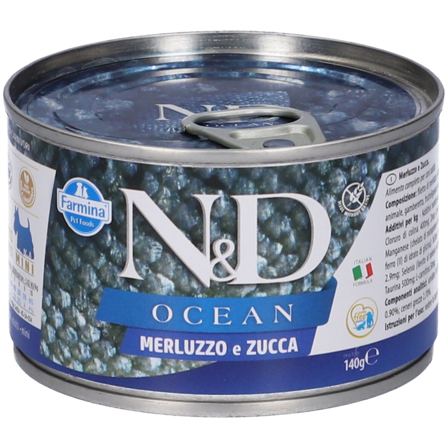 Bild von Farmina N&D Ocean Mini Pastete Hundefutter (Nassfutter, mit hochwertigen Vitaminen und natürliche Antioxidantien, ohne Mais, Zutaten: Kabeljau, Kürbis, Portionsgröße: 140 g)