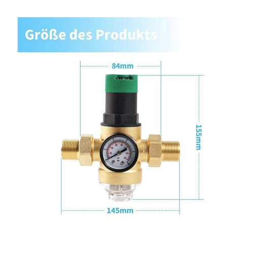 Bild von JOYOLEDER Wasser-Druckminderer mit Manometer