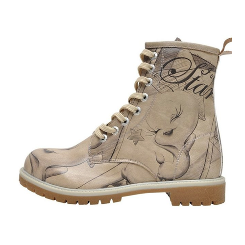 Bild von DOGO Damen Boots Tweety Sketch Vegan Damen Boots / female Schnürboots Vegan, DOGO WB Vegane Damen Boots Stiefeletten - Tweety Sketch 40