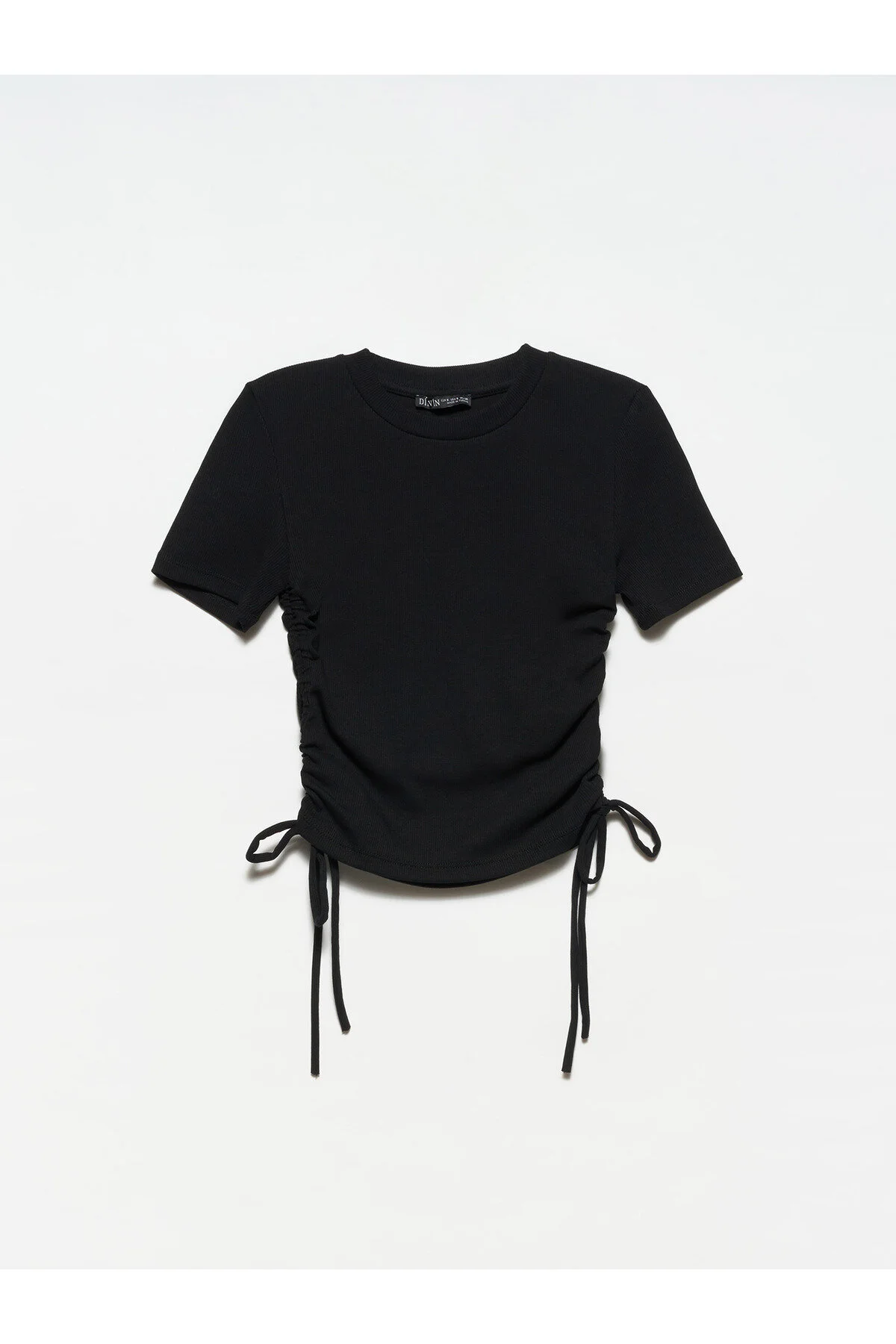 Bild von Dilvin 30117 T-shirt Mit Rüschendetails – Schwarz für Damen - 38