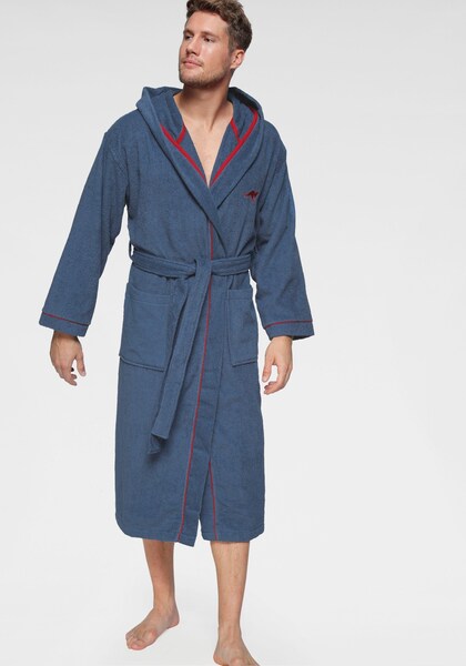 Bild von KangaROOS Unisex-Bademantel »Luke«, (1 St.), für Damen & Herren, Bademantel mit Kapuze & Logostickerei,S-2XL