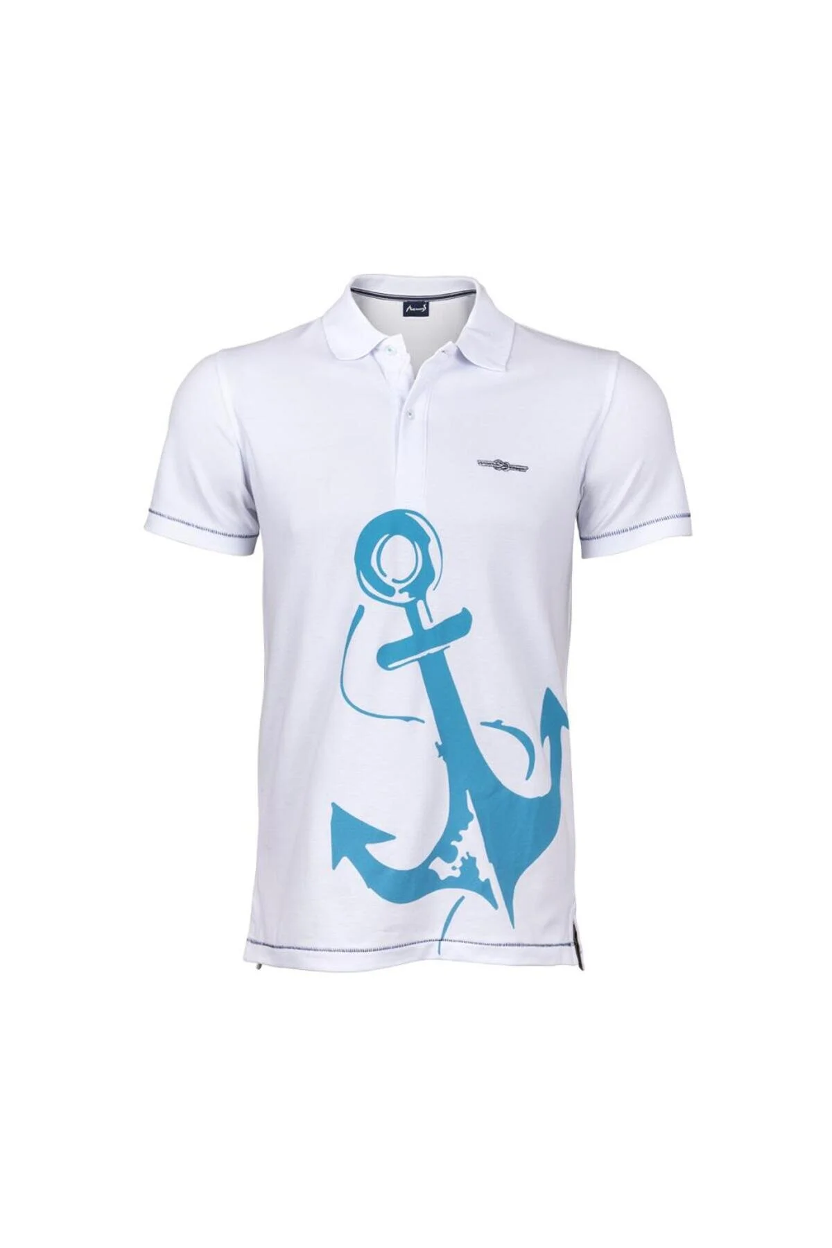Bild von Anemos T-Shirt Anemoss Marine Collection Marine weißes Herren Poloshirt, S