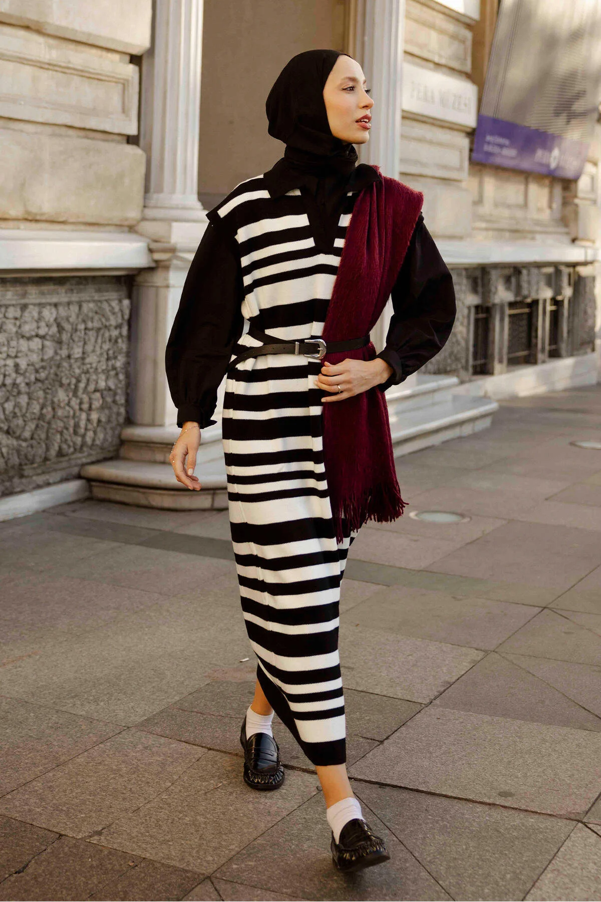 Bild von Touché Privé Ärmelloses Rollkragenkleid Mit Streifen für Damen - S