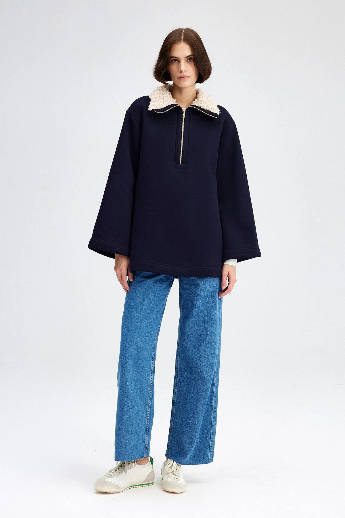 Bild von touche prive Kapuzenpullover SWEATSHIRT MIT KUNSTPELZKRAGEN