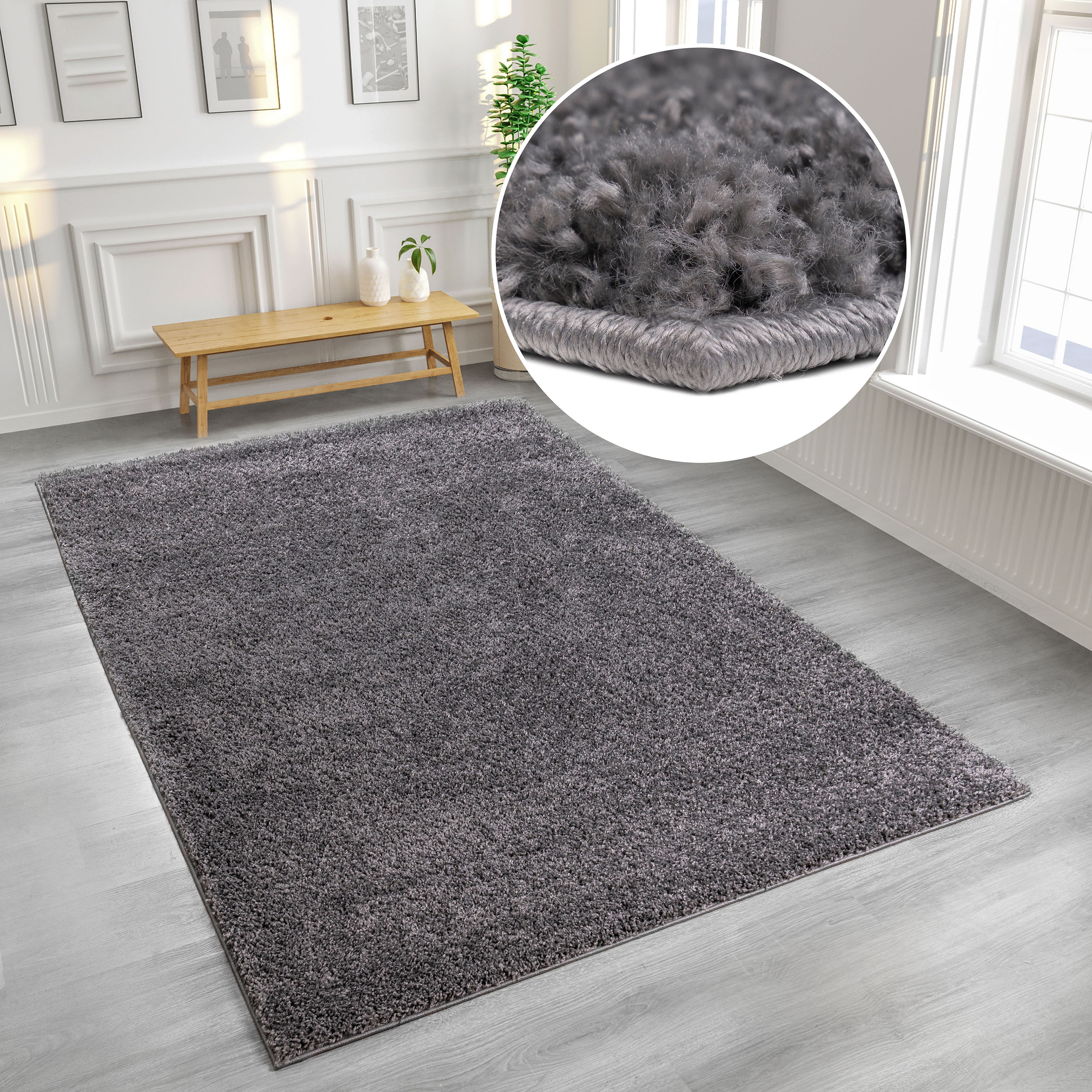Bild von Home affaire Hochflor-Teppich Viva, rechteckig, Höhe: 45 mm, Uni Farben, einfarbig, besonders weich und kuschelig, Kundenliebling