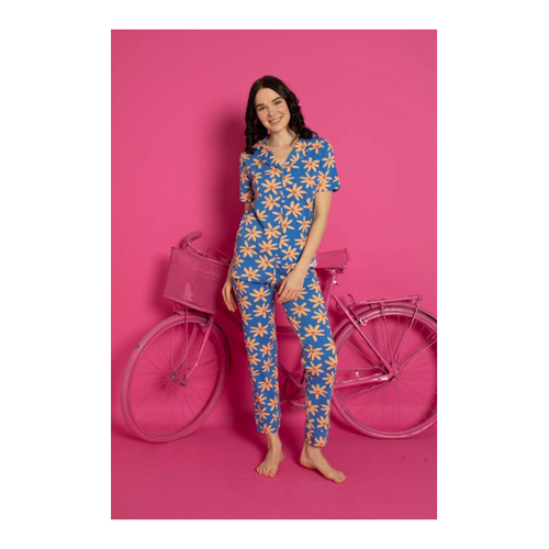 Bild von ELİTOL Pyjama-Set Aus Baumwoll-Lycra Mit Knöpfen für Damen - L