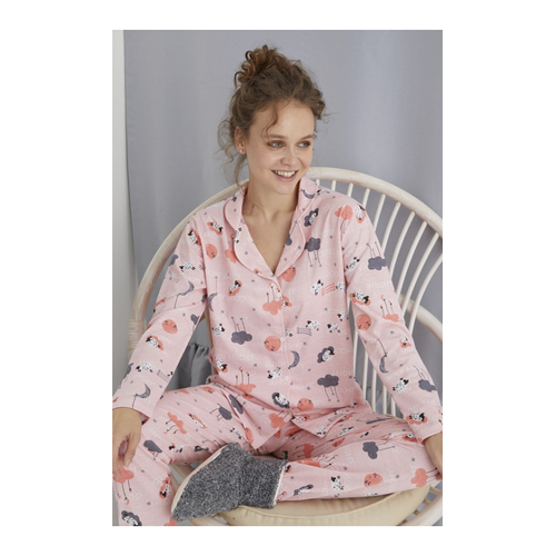 Bild von STRAWBERRY Bequemes Pyjama-set Mit Knöpfen für Damen - M