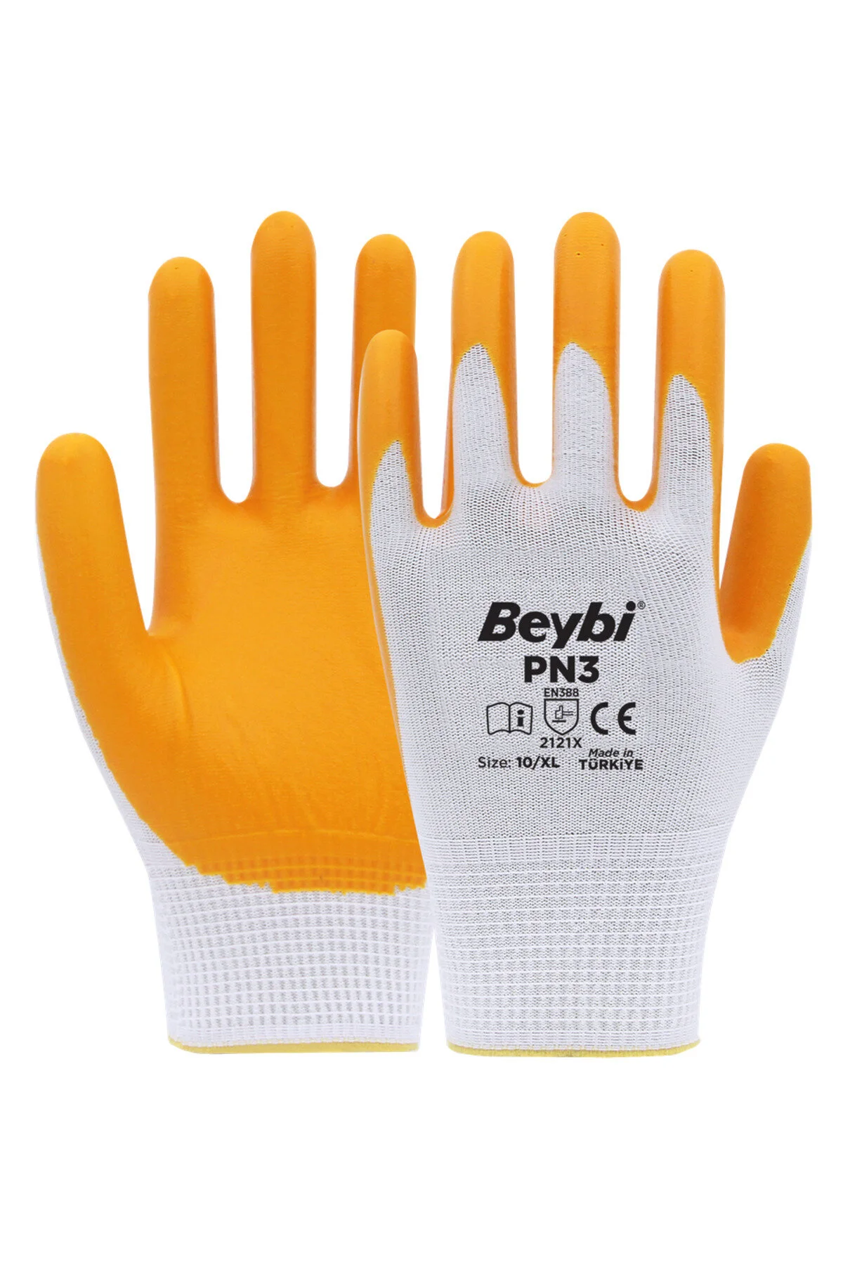 Bild von Beybi 12 Paar Arbeitshandschuhe, Polyester, Gelb Und Weiß für Herren - 10