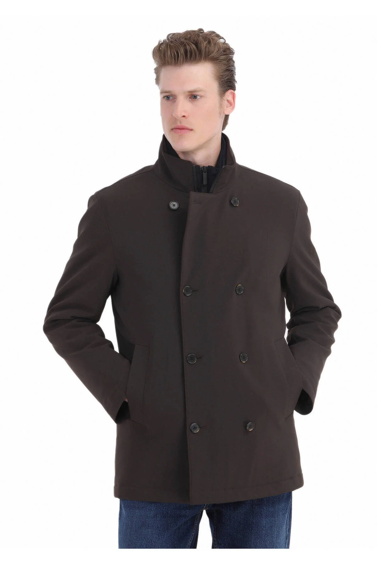 Bild von Ramsey Brown Knitting Coat für Herren - 2XL