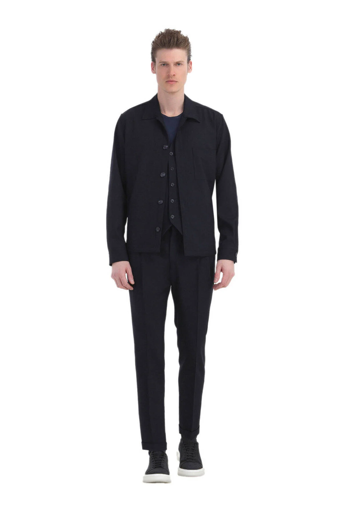 Bild von Ramsey Navy Blue New Gen Suit für Herren - 56
