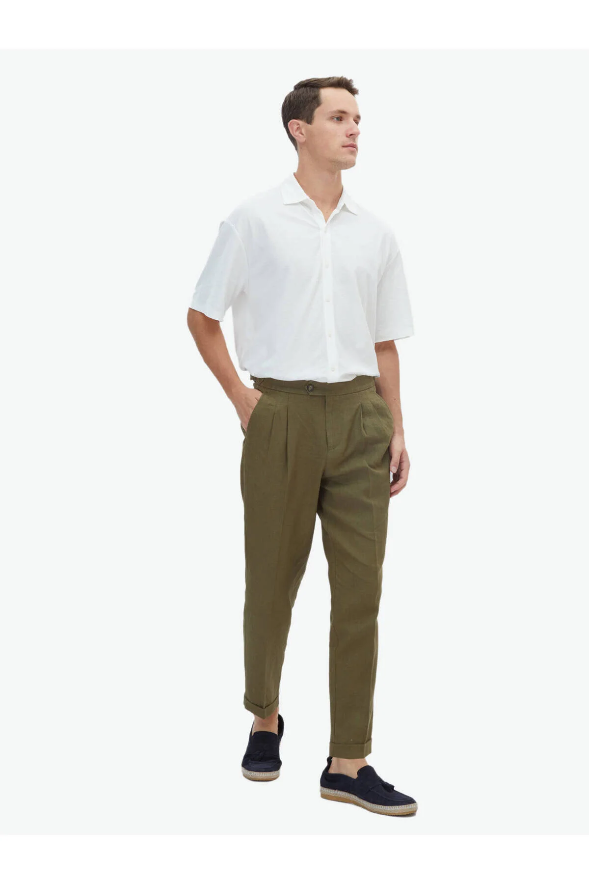 Bild von Kip Khaki Woven Casual Trousers für Damen - 40
